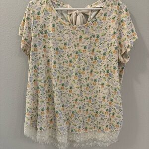 LC Lauren Conrad Floral Lace Women's Blouse